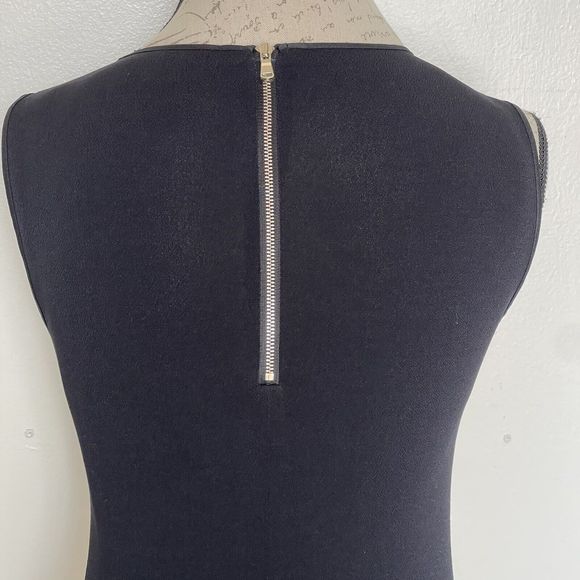 Ann Taylor Womens Blouse Top Sz XS Sleeveless Mesh Ivory Black Stretch Cocktail - Picture 5 of 12